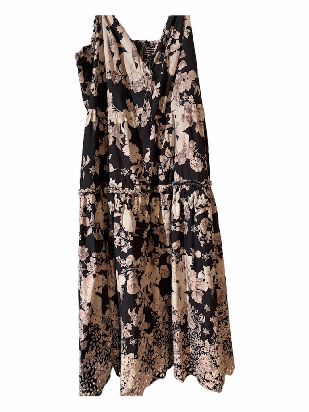 Anthropologie midi embroidered dress
